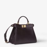 FENDI Peekaboo ISeeU Small Dark brown leather bag - Image 5